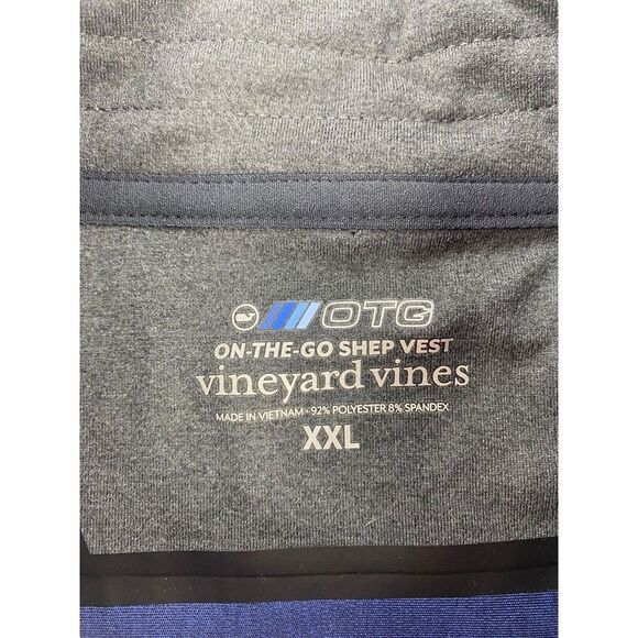 VINEYARD VINES x NOTRE DAME 'On-The-Go Shep Vest' Mens Full Zip Stretch 2XL EUC - Picture 4 of 12